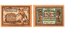 World Coins - Banknote, Germany, Freiberg Stadt, 10 Pfennig, personnage, 1918, 1918-12-31