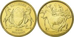 World Coins - Botswana, 1 Pula, Zebra, 2013, Royal Canadian Mint, Brass plated steel,