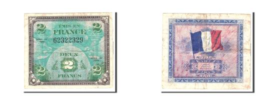 Banknote, France, 2 Francs, 1944, Undated, VF(20-25), KM:114a