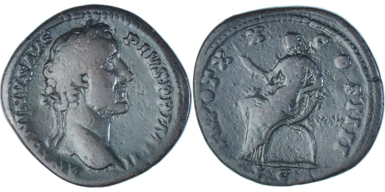 Coin, Antoninus Pius, Sestertius, 156-157, Rome, , Bronze, RIC:967 ...
