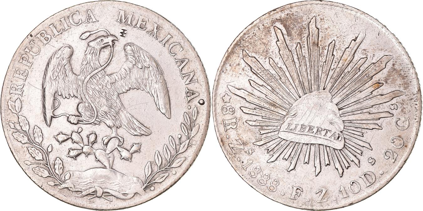 Coin, Mexico, 8 Reales, 1888, Zacatecas, , Silver, KM:377.13 | North &  Central American and Caribbean Coins