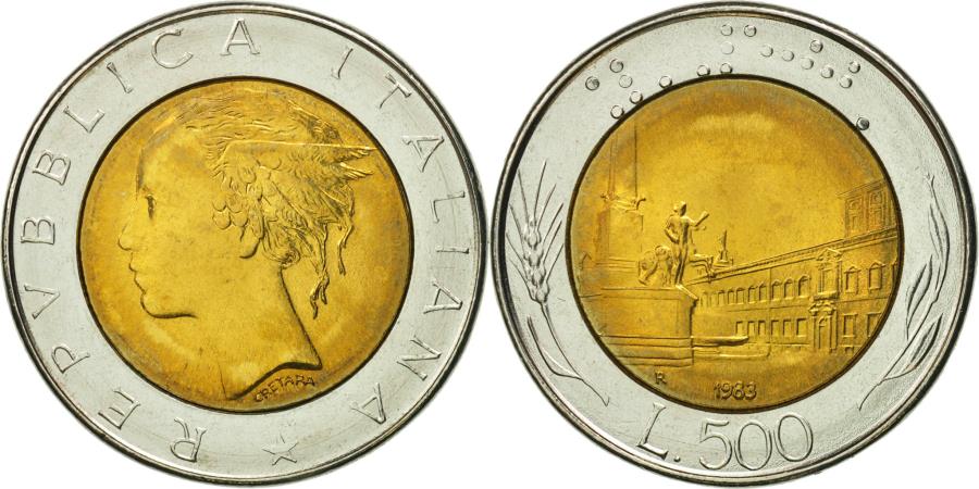 Italy, 500 Lire, 1983, Rome, , Bi-Metallic, KM:111 | European Coins