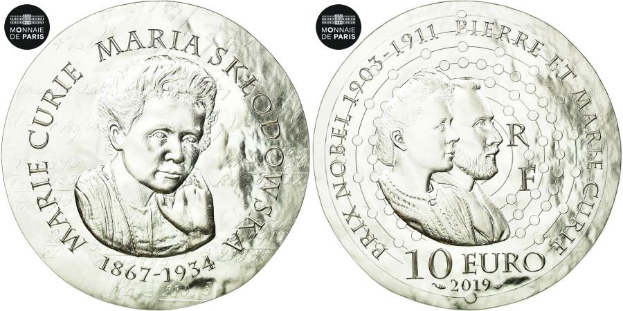 France, Monnaie de Paris, 10 Euro, Marie Curie, 2019, Silver