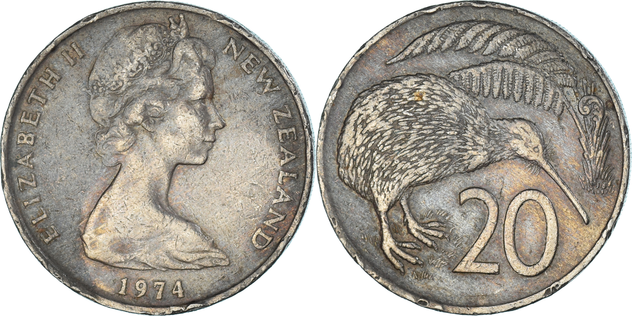 オーストラリア　ニュージーランド　記念 Coin, New Zealand, 20 Cents, 1974 | Australian & Oceanian Coins