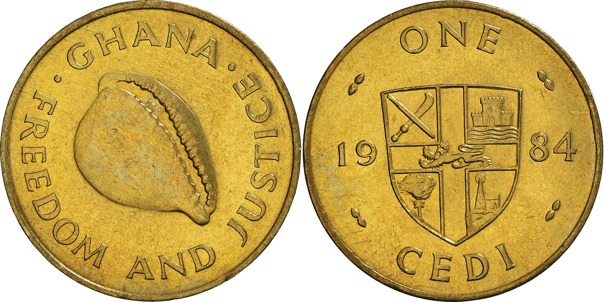 Coin, Ghana, Cedi, 1984, , Brass, KM:25 | African Coins
