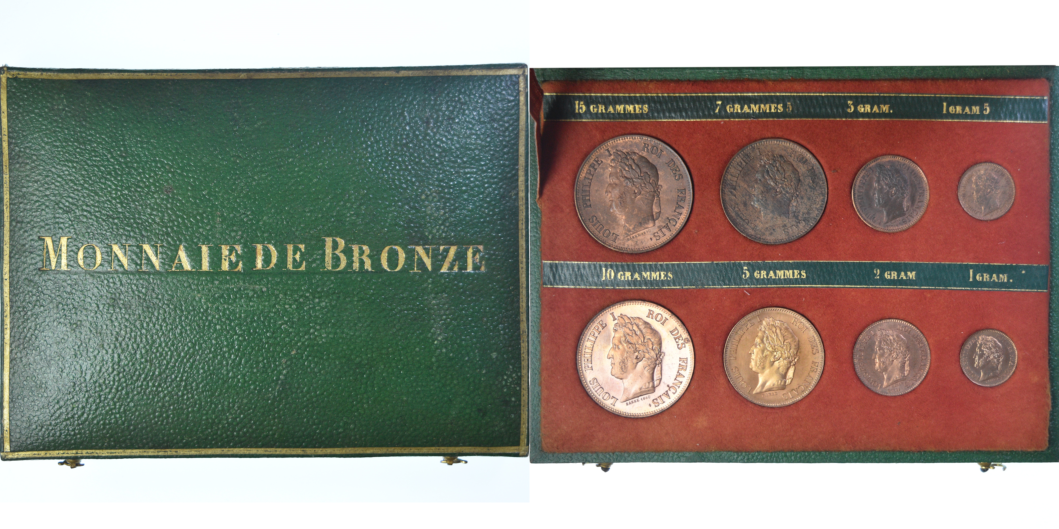 Coin, France, Louis-Philippe, Coffret Monnaie de bronze, 1840