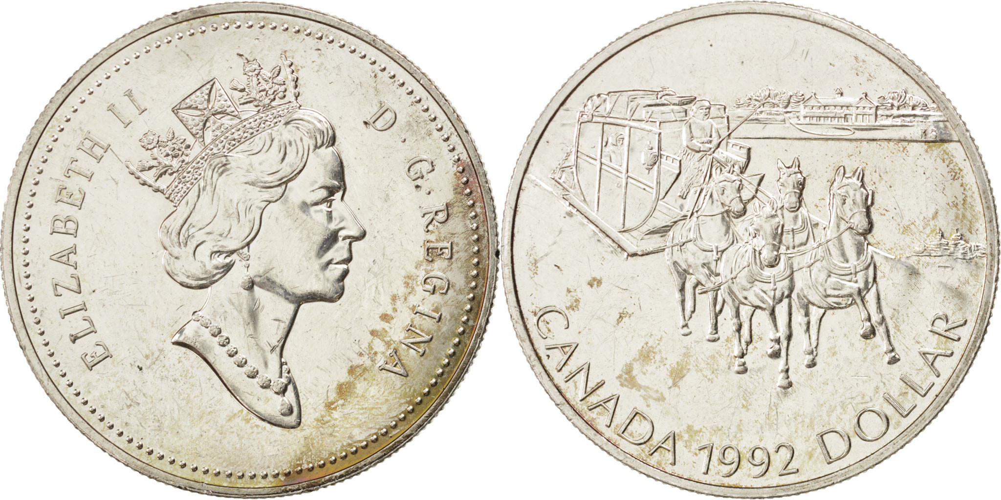 CANADA, Dollar, 1992, Royal Canadian Mint, KM #210, , Silver, 36