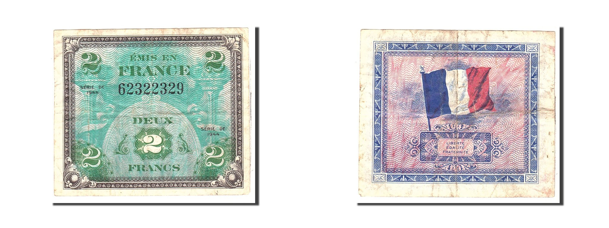 Banknote, France, 2 Francs, 1944, Undated, VF(20-25), KM:114a