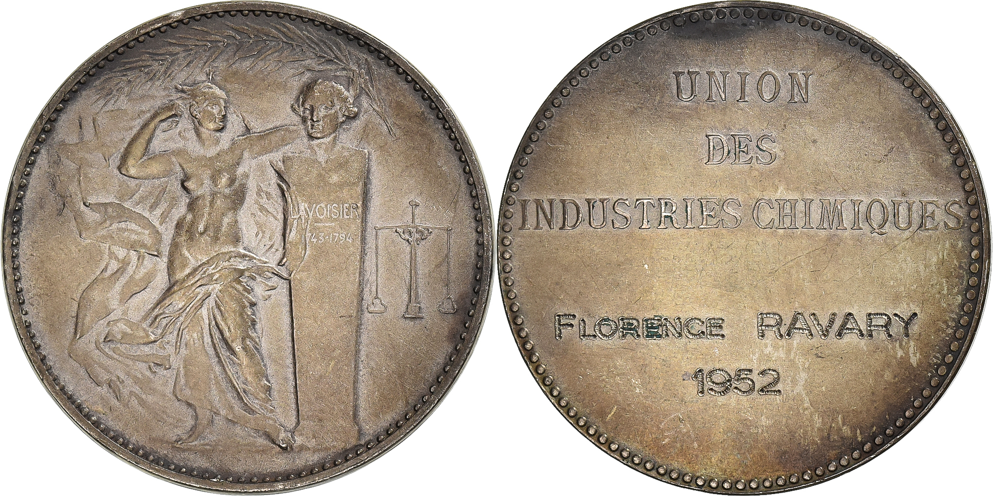 フランス共和国メダル France, Medal, Union des Industries Chimiques, 1952, Silver