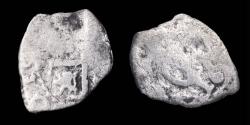 Ancient Coins - 1/2 Silver Real Macuquina Charles II, Lima Mint - 15 mm / 0,61 gr.