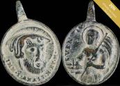 Ancient Coins - Medal XVI-XVII centuries, S. Anastasio / S. Venancio - 27x18 mm.