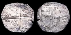 Ancient Coins - 1591, 4 Silver Reales Philips II Sevilla Mint H (1 is seen over the 0) - 30 mm / 12,18g r