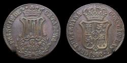 Ancient Coins - 1838, 6 Cuartos Isabella II, Principado de Cataluña Mint - 32 mm / 14,40 gr.