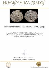 Ancient Coins - Victorinus Antoninianus - FIDES MILITVM - 21 mm / 2.64 gr.