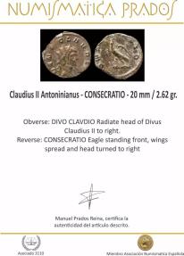 Ancient Coins - Claudius II Antoninianus - CONSECRATIO - 20 mm / 2.62 gr.