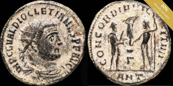 Ancient Coins - Diocletian - CONCORDIA MILITVM, Antiochia - 20 mm / 3.32 gr.
