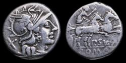 Ancient Coins - Roman Republican Denarius, L. Saufeius (152 b.C.) - 16 mm / 3,66 gr.