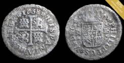 World Coins - 1738, 1/2 Silver Real Philips V, Madrid Mint - 16 mm / 1.35 gr.