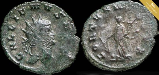 Ancient Coins - Gallienus Ae Antoninianus - FORTVNA REDVX - 23 mm / 2.98 gr.