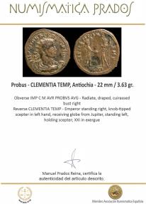 Ancient Coins - Probus - CLEMENTIA TEMP, Antiochia - 22 mm / 3.63 gr.