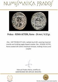 Ancient Coins - Probus - ROMA AETERN, Rome - 24 mm / 4.52 gr.