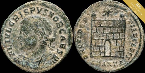 Ancient Coins - Crispus - PROVIDENTIAE CAESS, Antiochia - 19 mm / 2,32 gr.