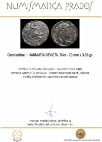 Ancient Coins - Constantine I - SARMATIA DEVICTA, Trier - 20 mm / 3.36 gr.