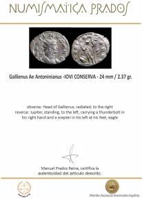 Ancient Coins - Gallienus Ae Antoninianus -IOVI CONSERVA - 24 mm / 2.37 gr.