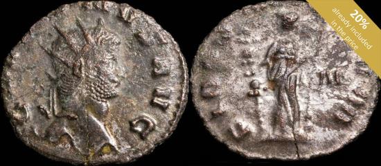 Ancient Coins - Gallienus Ae Antoninianus - FIDES MILITVM - 20 mm / 2.34 gr.