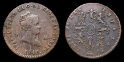 Ancient Coins - 1840, 2 Maravedis Isabella II, Segovia Mint - 19 mm / 2,09 gr.