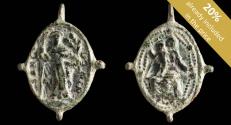 World Coins - Religious medal XVI-XVII centuries, S. Domingo / V. Rosario - 27x20 mm.