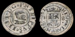 Ancient Coins - 1661, 8 Maravedis Philips IV, Segovia Mint - 20 mm / 1.90 gr.