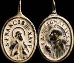 Ancient Coins - Religious medal XVI-XVII centuries, S. Fracisco Xavier / S. Ignacio - 32x19 mm.