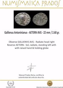 Ancient Coins - Gallienus Antoninianus - AETERN AVG - 22 mm / 2.60 gr.