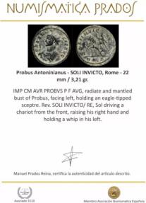 Ancient Coins - Probus Antoninianus - SOLI INVICTO, Rome - 22 mm / 3,21 gr.