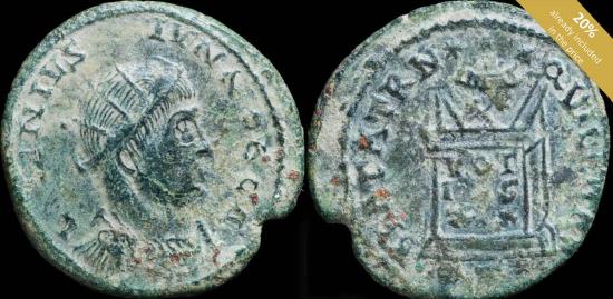 Ancient Coins - Licinius (Barbarous) - BEATA TRANQVILITAS VOTIS XX Trier - 19 mm / 2.52 gr.