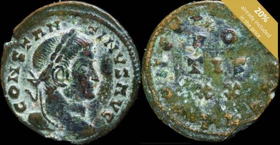 Ancient Coins - Constantine I - CONSTANTINI AVG VO TIS XX, Lyon - 19 mm / 2.33 gr.