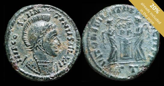 Ancient Coins - Constantine I - VICTORIAE LAETAE PRINC PERP, Ticinum - 17 mm / 2.44 gr.