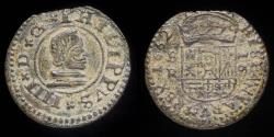 Ancient Coins - 1662, 16 Maravedis Philips IV, Sevilla Mint - 22 mm / 3,81 gr.