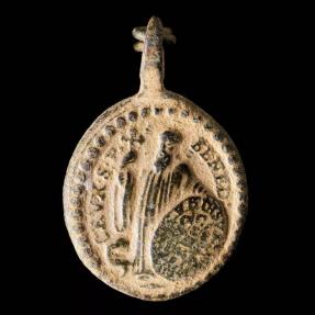 Ancient Coins - Medal XVI-XVII centuries, San Benito de Nursia / Monserrat - 26x17 mm.