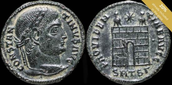 Ancient Coins - Constantine I - PROVIDENTIAE AVGG, Thessalonica - 19 mm / 2.15 gr.