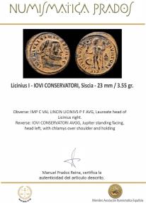 Ancient Coins - Licinius I - IOVI CONSERVATORI, Siscia - 23 mm / 3.55 gr.