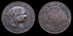 Ancient Coins - 1868, 2 1/2 Centimos Isabella II, Segovia Mint - 25 mm / 6,16 gr.