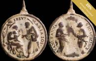 World Coins - Medal XVI-XVII centuries, Sagrada Familia / S. Ana y S. Joaquin - 43x33 mm.