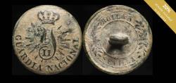 World Coins - Button Spanish, Guardia Nacional Isabel II - 22 mm.