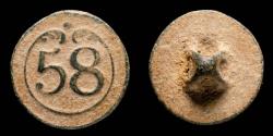 Ancient Coins - Button Military French, Regiment 58, Napoleonic wars - 15 mm.
