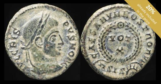 Ancient Coins - Crispus - CAESARVM NOSTRORUM VOT X, Siscia - 18 mm / 3.16 gr.