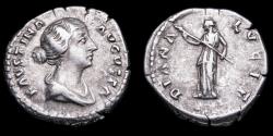 Ancient Coins - Faustina II Denarius - DIANA LVCIF - 17 mm / 3,47 gr.