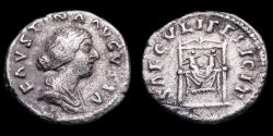 Ancient Coins - Faustina II Denarius - SAECVLI FELICIT - 18 mm / 2,59 gr.