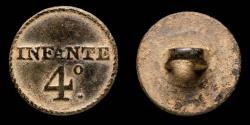 Ancient Coins - Button Cavary Infante 4º, Napoleonic wars, 16 mm.